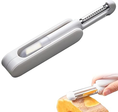 Bkemkri 3 en 1 Econome Legumes, éplucheur Légumes et Fruits - éplucheur Multifonction en Acier Inoxydable, Râpe à Suspendre de Qualité Alimentaire, Va Au Lave-Vaisselle pour un épluchage Rapide