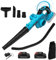 21V Soffiatore a Batteria con 2 Batterie 7500mAh, 260 Km/h Soffiatore Foglie a Batteria, Soffiatore Foglie Elettrico per Giardini, La Cura del Prato, Rimozione di Foglie Fango e Neve (con 2 batterie)