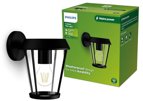 Philips Sunera Applique d’Extérieur, Max 25 W, Culot E27, Noir