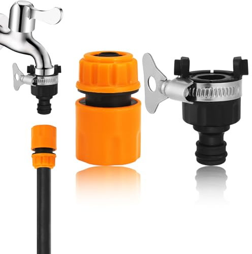 Sylken 1pcs Universal Rubber Tap Connector 16mm Indoor and Outdoor, 1pcs Hose End Connector for Join 1/2 inch Garden Hose Pipe Tap