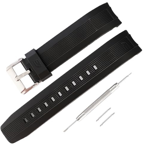 Correa de repuesto de silicona compatible con reloj Casio EQS-500C/EQW-M600/ERA-200/ERA-300 para hombre - Accesorios de correa ajustable suave y duradera, Medium, Silicona, Ágata