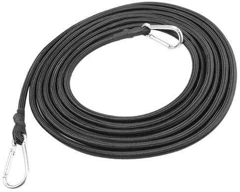 WANYI 4M Tendeurs Elastique avec Crochets Tendeur Elastique Noir Sangles de Serrage Extension 2,5X Corde Élastiques pour Voiture, Vélo, Camping, Bagages et Rangement
