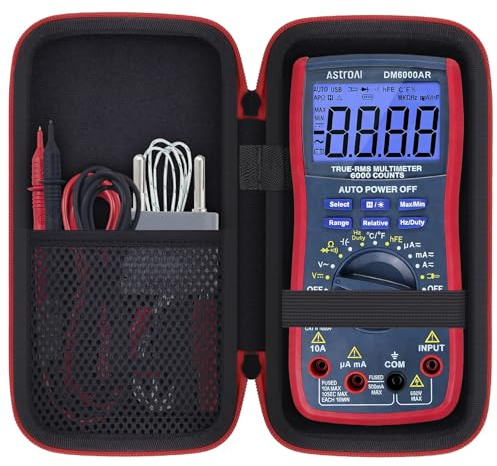 Aenllosi Hårt fodral för Astroai Digital Multimeter TRMS 6000 räknas | Skyddande EVA-struktur, stötskydd, repskydd, bärhandtag, endast skyddsfodral