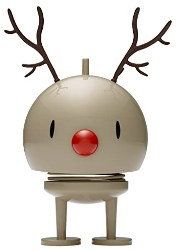 Hoptimist Reindeer Bumble - Danish Design for a Playful and Charming Holiday Home Accent - Brown Latte Medium, 4.17 x 5.87 x 3.7 inches