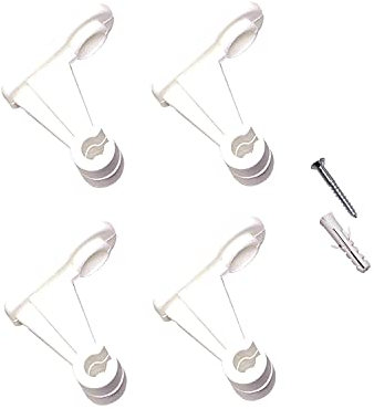 Egufer Siena Garden 141-920 Wandbefestigung für Spaliere, Kunststoff, weiß, 48-teilig (12 Sets à 4 Teile)