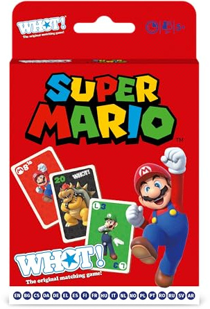 Winning Moves - WHOT! Super Mario - Jeu de Cartes - Jeu de Société - Jeu de batailles - Jeu de Voyage - De 2 à 6 Joueurs - A partir de 6 Ans - Version Française