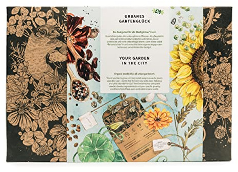 Urban garden happiness - ekologisk fröförökningssats för alla urbana trädgårdsmästare med 12 viktiga fröresistenta grönsaks-, ört- och blomvarianter för krukor och lådor