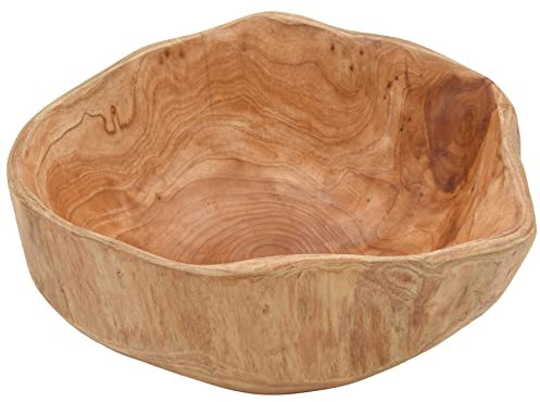 HADIIH Haushalt Schale Süßigkeiten Dish Teller Schnitzerei Wurzel Teller 20-24 cm, Keramik, Rustikal, 1 Liter, Bowl