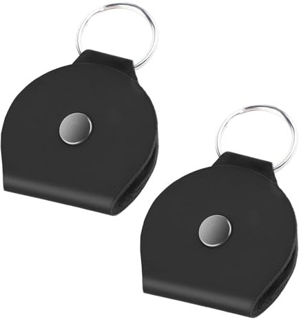 WLLHYF Lot de 2 porte-clés en cuir pour bijoux, pochette de voyage, boîte de rangement pour bagues, crochet d'oreille, porte-monnaie pour entraînement et salle de sport (noir)