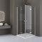 DOOLEEWEE Duschkabine 100x120x185cm Eckeinstieg Dusche Falttür 180° Duschwand Duschabtrennung 6mm Gehärtetes Glas