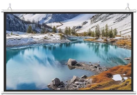 Hoiweqr Ecran De Projection Motorisé Home-cinéma Format 16:9/4:3, Manuel Enroulable, 30in 40in 50in 60in 72in Écran De Projection Portable, Écran Vidéoprojecteur, pour Le Cinéma À Domicile(4:3,30in)