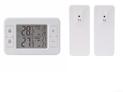 Termometro senza fili per frigorifero, termometro domestico in ABS con display di facile lettura, termometro elettronico con allarme per conservazione frigorifera