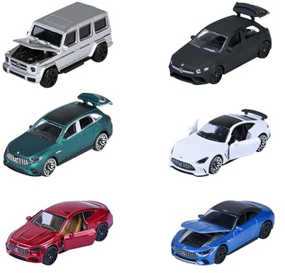 Majorette - Mercedes-AMG Premium Cars 6 Assortis - Modèles Auto Sport en Métal Die-Cast, Collection Premium avec Pièces Ouvrantes, 8502100001, Jouet pour Enfants à partir de 3 Ans