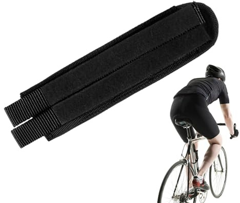 Cykling, pedalremmar, justerbart nylonbälte, självhäftande cykelfotremmar, för kvinnor och män bergsväg hopfällbara utomhusridning gym träning hemträning lång resa och äventyr cykling