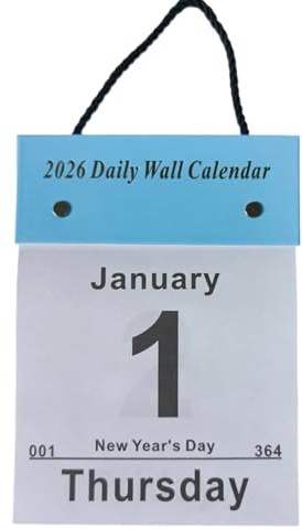 Januari 2026 – december 2026 Dagskalender för en dag – riven dagskalender 2026, för daglig rivprogramplanering | Väggkalendrar för sovrum