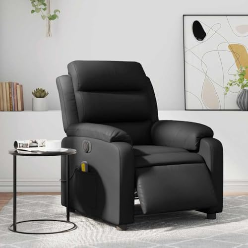 Mimdixy Poltrona TV Per Soggiorno Poltrone Imbottitura,Poltrona Massaggio Elettrico Nero Ecopelle Ecopelle,Per Soggiorno E Camera Da Letto