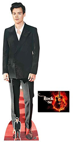 Fan Pack - H. Styles Red Shoes Lifesize and Mini Cardboard Cutout/Standup/Standee - Includes 8x10 Star Photo