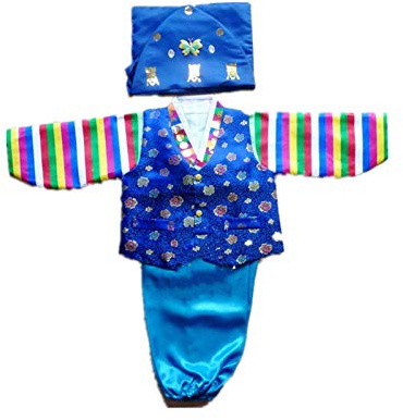 Korean Traditional Hanbok for Baby Boy Birthday Party Korean National Kid Dolbok (navy blue)