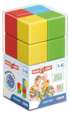 Geomag Magicube - 8 cubi - Costruzioni Magnetiche per Bambini - Linea Green - 100% Plastica Riciclata