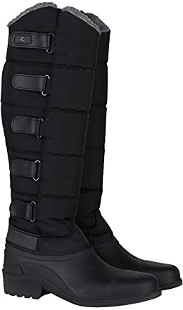 HORZE Bottes d'équitation thermiques Utah pour femme, bottes d'équitation d'hiver doublées, chaussures d'équitation thermiques, Noir, 37 EU