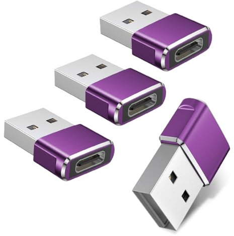 Basesailor USB C Buchse auf USB Stecker Adapter 4Pack,Typ C auf A Ladekabel Adapter für Apple Watch 11 10 9,iPhone 17 16 15 14 13 Pro Max,iPad,mini 6 7,Air 4 5,Samsung Galaxy S23 22 21 Ultra FE Plus