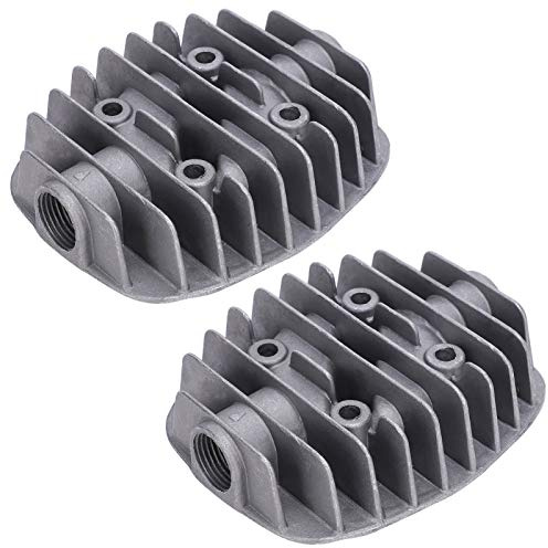 Testata del cilindro del compressore d'aria 2Pcs, testata del cilindro del compressore d'aria del doppio cilindro 2.5P / 3P / 5P / 6P, testata del cilindro pneumatico in alluminio pressofuso G1 / 2in