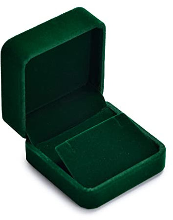 Oirlv Verde Terciopelo Caja Pendientes,Caja Pendientes Regalo,Para Cumpleaños Día De San Valentín Aniversario