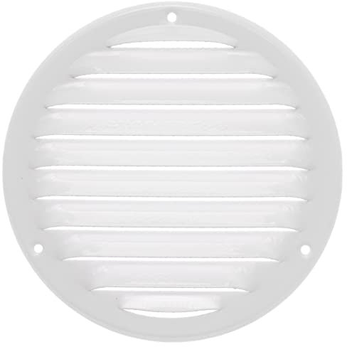 Ø 125mm Bianca Rotonda Griglia di Ventilazione in Metallo - Griglie D'Aerazione con Rete Anti Insetti
