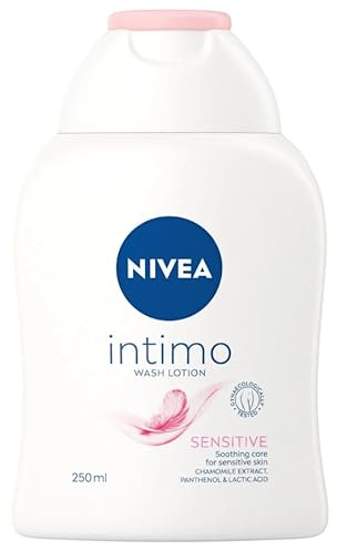 Nivea Intimo flytande tvål känslig hud i intima områden mjuk formel med lakttic syreföreningar den naturliga pH-nivån med kamomill extrakt och pantenol 250 ml (förpackning med 3)