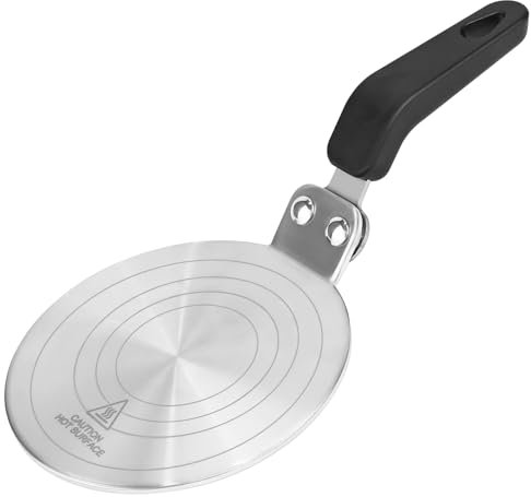Piastra convertitore per piano cottura a induzione, 13 cm, piastra adattatore a induzione per moka, piastra diffusore di calore per induzione/gas, in acciaio inox, piastra diffusore a induzione con