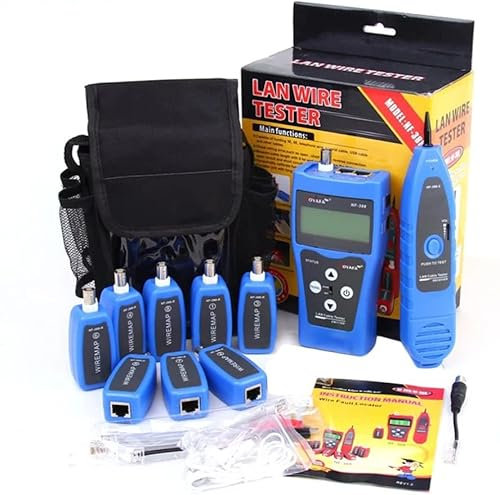 GuliTech Network Cable testers NF-388 Measure Network LAN Cable Length Cables Continuity Test Wire Tracker RJ45 RJ11 Ethernet Cable Tester(NF-388)