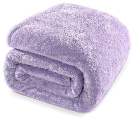 Whale Flotilla Fleece King Size Blanket for Bed, 230x264 CM Decorative Soft Fluffy Lilac Blanket, Large Plush Thick Sofa Throw for All Season