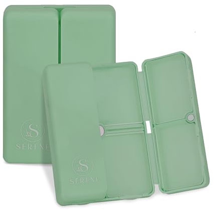 SERENE Pillendose Klein für Unterwegs - Tragbare Pillendose, Tablettenbox 7 tage, Tablettenbox Reise mit Magnetverschluss, Supplement Box oder Medikamenten Organizer.