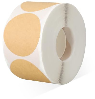 500 Stück Natürliche Klebepunkte, 3.8 cm Markierungspunkte Rund Selbstklebend Punkte Aufkleber Schusspflaster Klebeetiketten Aufkleber zum Beschriften Rund Sticker für Büro, Geschäft, Zuhause