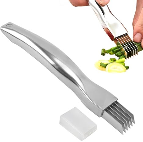 Cutter Di Cipolla Verde, Slicer Di Cipolla | Strumento Per Taglio Aglio In Acciaio Inossidabile, Taglierina Di erbaa Cipollina, Frantoio Di erbaa Cipollina, Taglia Vegetale Di Carota, Patate, Aglio