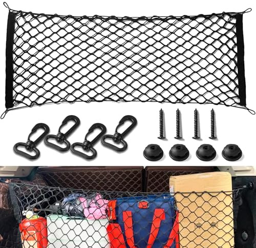 Spunklad Mesh Cargo Net for Van, Car Roof Bag with Parts, Elastic Storage Nets for Campervans, Car Ceiling Cargo Net, Universal Fit