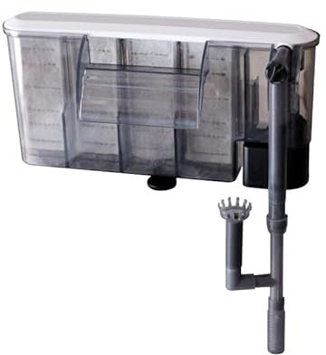Ysislybin Slim Aquarium Filter, Leiser Aquarium HOB Außenfilter für bis zu 210L Aquarien, Einstellbarer Durchfluss Aquarium Außenfilter, 800 l/h Fischtankfilter Sauerstoffzirkulation Wasserfallfilter