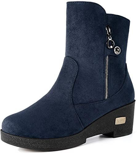 Gaatpot Botas para Invierno Mujer Botines con Tacón Cuña | Boots de Nieve, Zapatos para Cómodas y Calentitas Forrado, Elegantes