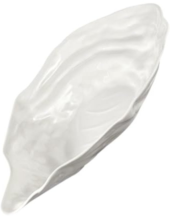Ciieeo Plat Huître Assiette Décorative pour Fruits de Mer Sashimi et Salades Vaisselle pour Restaurants et à Design Argenté avec Intérieur