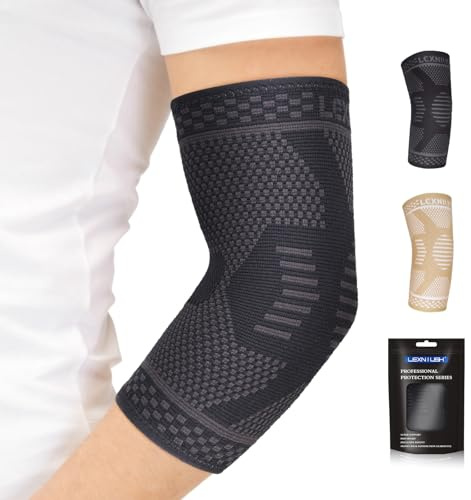 Codera de compresión para codo de tenista, codo de golfista, deporte, gimnasio, codo de tenista derecha/izquierda para artritis, tendinitis, negro, L