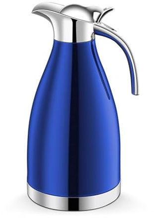 Brocca isolata, caffettiera da tè e caffè, 2 l, isolamento sottovuoto, doppia parete, in acciaio inox, caraffa per acqua, caraffa termica