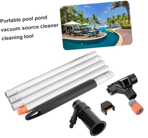 Mikikit Dispositivo Especial de Limpieza para Piscina con Succión Potente Portátil y Duradero Equipo de Aspiración para Suciedad Piscinas Herramienta Profesional Fácil de Montar y Usar