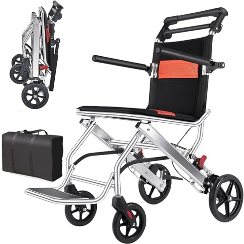 Silla de ruedas plegable portátil de viaje para adultos y niños, diseño ligero y compacto para una fácil movilidad y comodidad