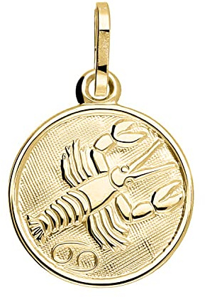 My Gold Damen Kinder Anhänger Sternzeichen KREBS Gold 333 (Ohne Kette) Gelbgold (8 Karat) Ø 12mm Rund Tierkreiszeichen Zodiac round A-06017-G303-Kre