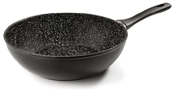 IBILI - Wok natura, 30 cms, Aluminio, Antiadherente estilo piedra, Apto para induccion