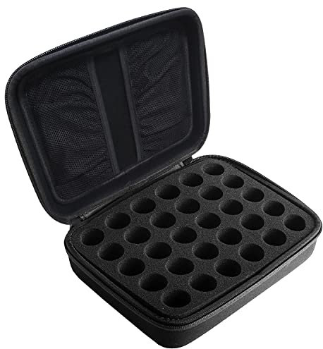 MEEQIAO Nagellack Aufbewahrung Box (30 HOLES) mit Griff Nätherische Öle Globuli Aufbewahrung für Nagellack-Hält 30 Flaschen Aufbewahrungsbox für Ätherische Öle und Maniküre Hartschale