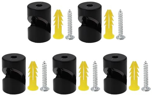 Create idea 5 Set Decentralizzatore Filo Nero Con Viti Tubo Di Espansione Cavo A Parete Soffitto Decentralizzatore Gancio A V Cavo Fissaggio Clip In Plastica Per Lampade Lampadari