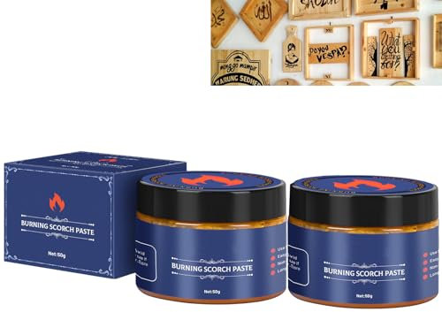 2Pc Gel à Combustion Du Bois,Pâte De Torche à Bois,Pâte à Brûler Le Bois,Pâte à Brûler Le Bois,Marquage Des Ensembles De Gel De Combustion Du Bois,Pour La Peinture Au Feu Pour Bois,Papier,Cuir
