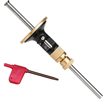 EMVANV Wheel Marking Gauge Kit, Marking Gauge, Wood Scribe Tool, Metric Micro Adjuster Ruler, Woodworking Tools Scriber for Woodworking (Black+Gold)