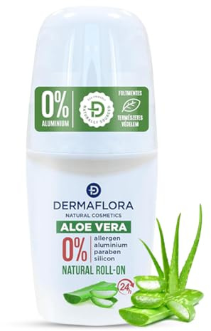 Dermaflora Aloe Vera Roll On Deodorant – 50ml | Natural Roll On Deodorant for Men & Women | Gentle, Alcohol-Free Formula for Sensitive Skin with Long-Lasting Odor Protection